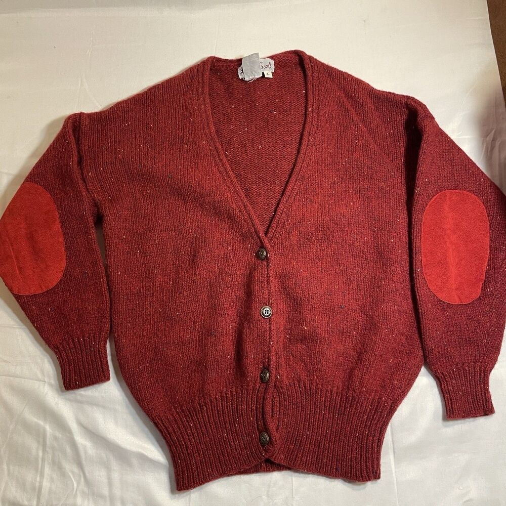 Red Laura Scott 100% Pure Wool Sweater Large